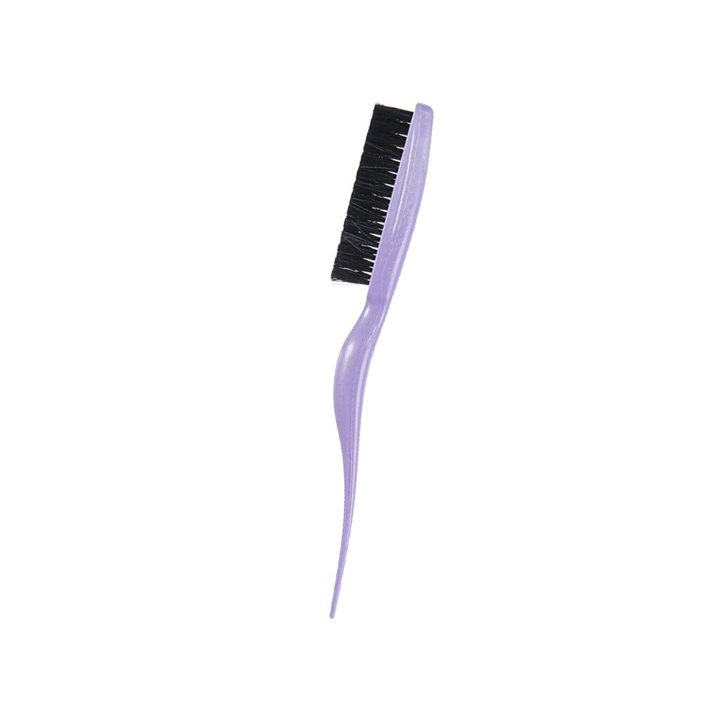 Unisex Purple Teasing Comb With Rattail Pick For Volume And Lift, Nylon Bristle Backcombing Brush For Styling