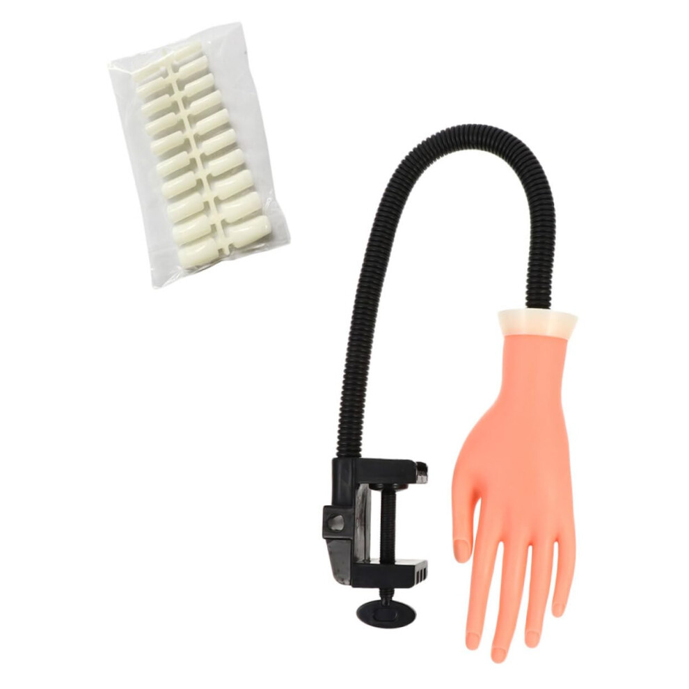 Practice Manicure Hand with Lifelike Silicone Texture and Movable Joints Includes Fake Nails Kit