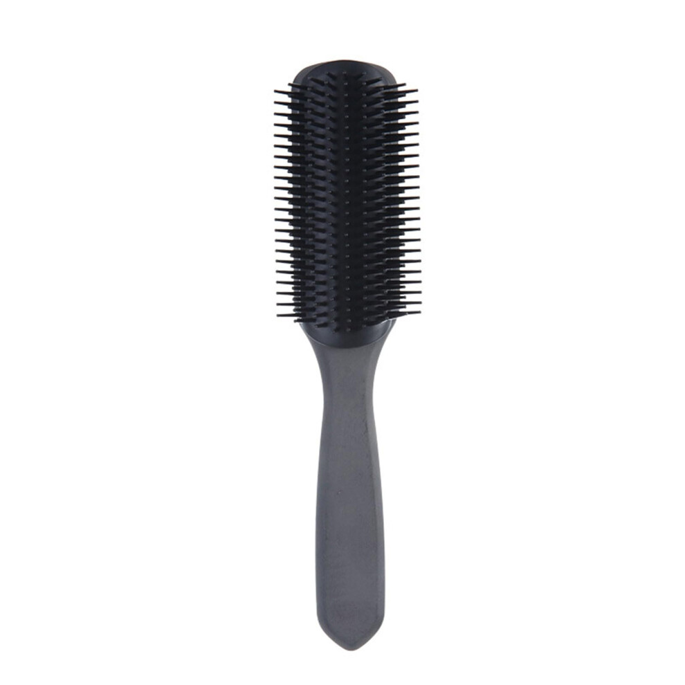 Black Detangler Hair Brush With 9 Row Nylon Bristles For Effortless Styling, Blow Drying And Volume Boost