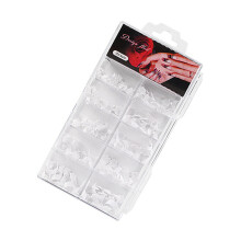100/500pcs Short Crescent French Nail Tips Acrylic Extensions Set for Elegant Salon Manicure