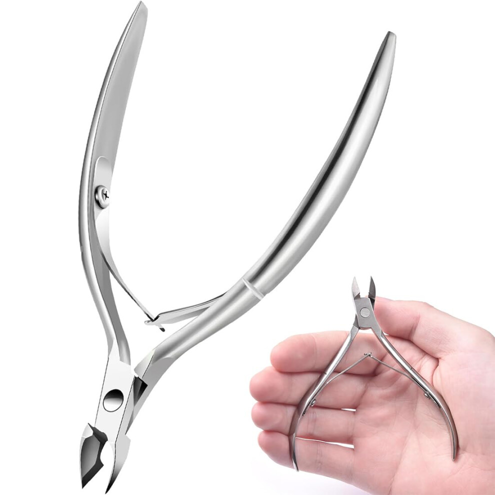 Professional Stainless Steel Cuticle Nippers with Precision Curved Jaws for Manicure and Pedicure