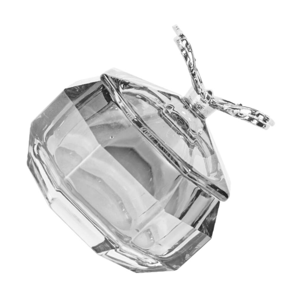 Acrylic Nail Dappen Dish with SpillProof Lid Manicure Liquid Holder and Crystal Brush Rest for Salon