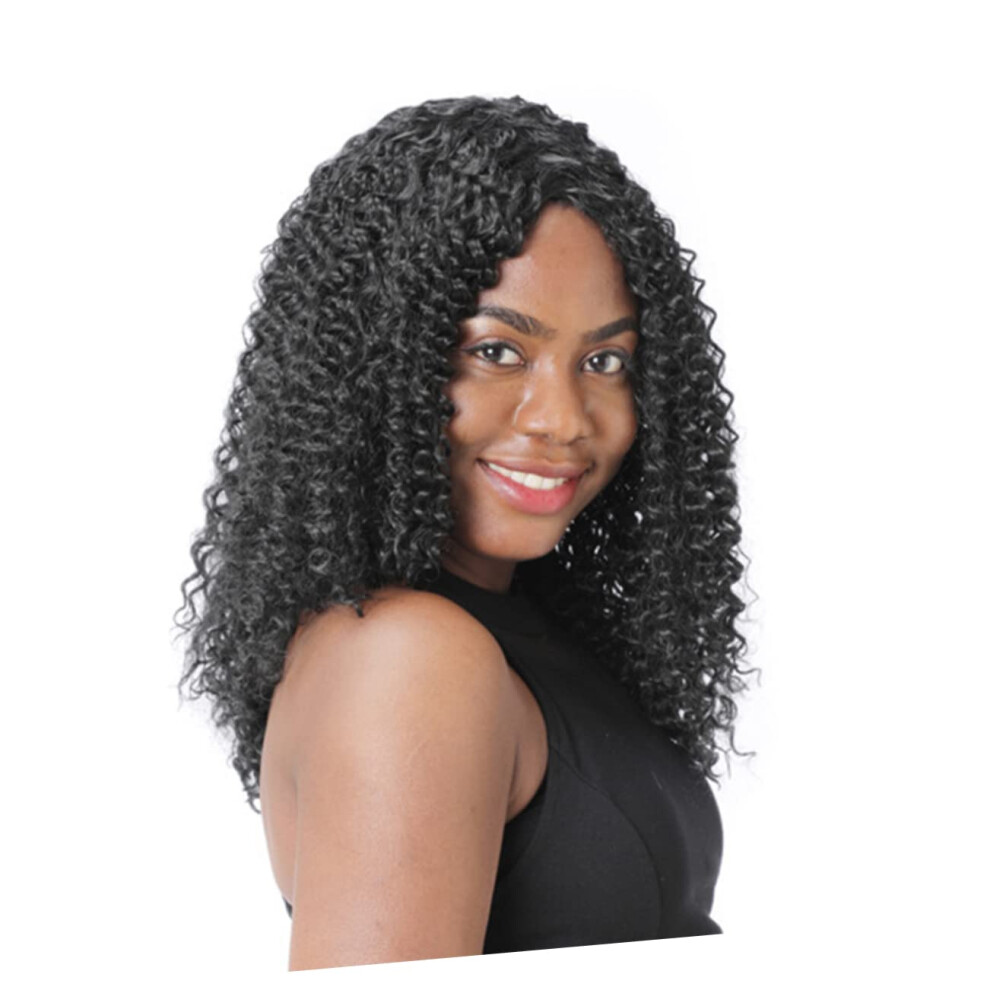 Unisex Afro Wig For Women Long Curly Bouffant Style With Breathable Grid And Adjustable Fit