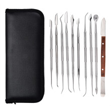Estojo de armazenamento portátil incluído. Ferramentas de escultura de aço inoxidável com ponta dupla para argila de cera e cerâmica. Kit de
