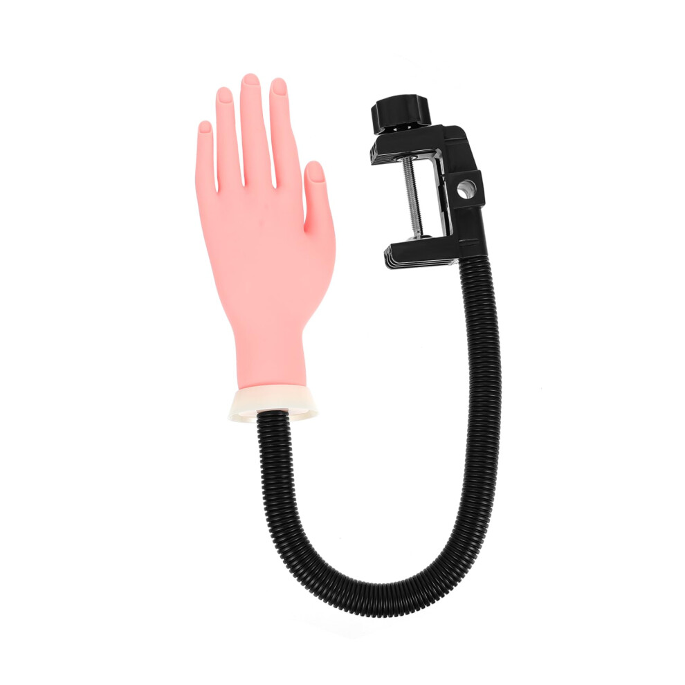 Nail Practice Hand with Clamp, Realistic Flexible Mannequin for Acrylic and Gel Nail Training