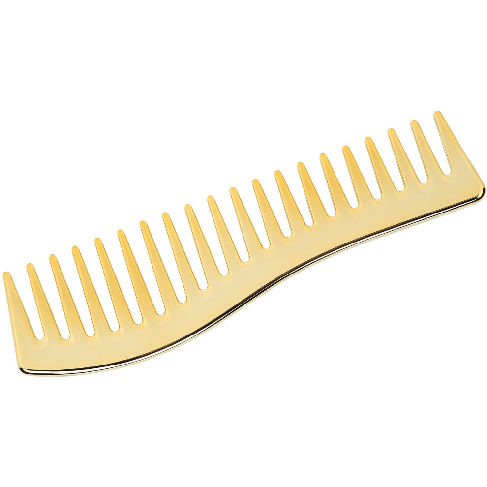 Wide Tooth Comb for Curly Hair Heat Resistant Detangling Comb with Ergonomic Grip Gold