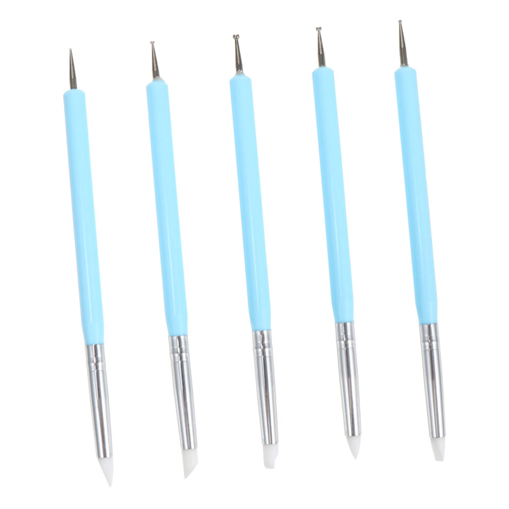 5pcs Nail Art Dotting Tools and Brush Set for Gel Nails with Precision Detailing Pens