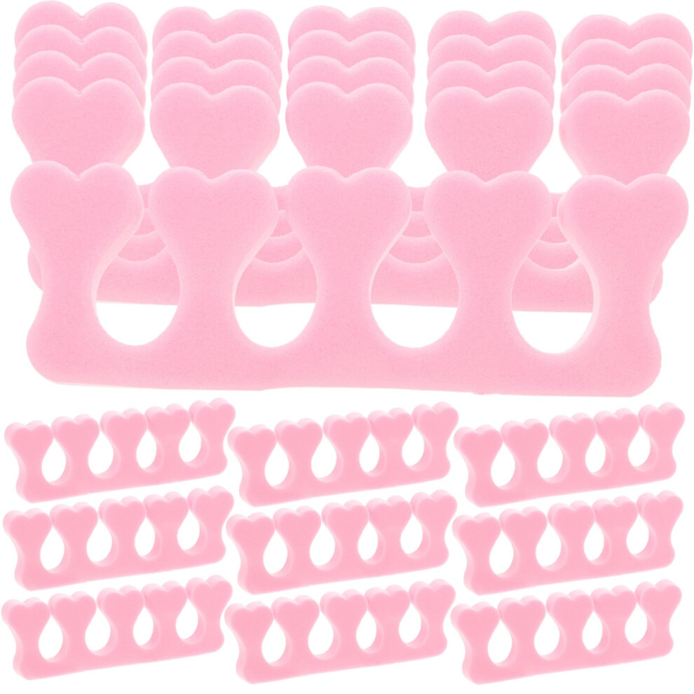 Toe Separators EVA Foam Pedicure Toe Spacers 40pcs Pink Reusable for Salon and Home Nail Care