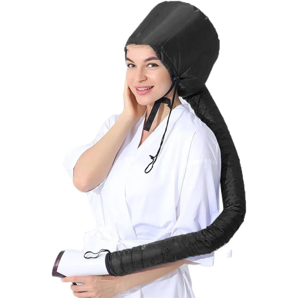 Black Curly Hair Drying Cap With Adjustable Mesh For Frizz Control, Net Plopping Cap 2 Pack