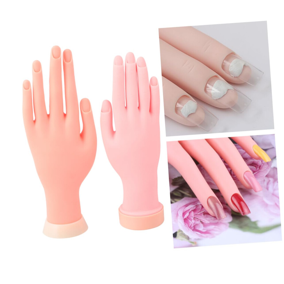 Manicure Training Hand Set with Realistic Lifesize Design and Removable Nail Tips for Art Practice