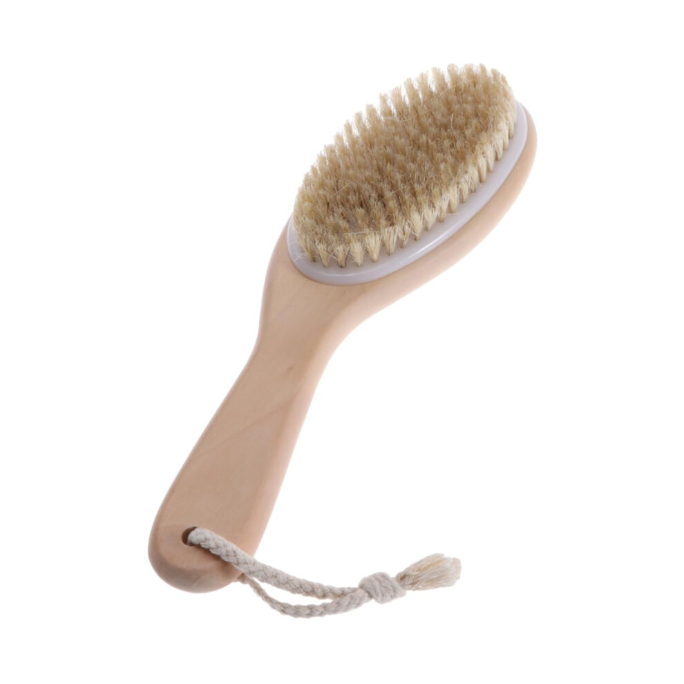 Shower Brush with Curved Handle for Back Gentle Exfoliating Bristles for Dead Skin Removal