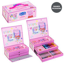 Peppa & Evie Pig Colouring Art Case Painting Set