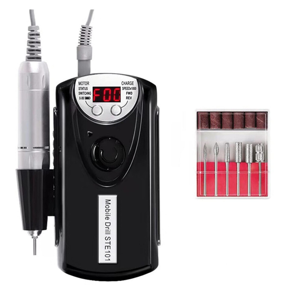 Electric Nail Drill with Adjustable Speed, Rechargeable Cordless Nail File for Gel and Natural Nails