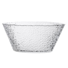 Large Clear Glass Fruit Bowl with Elegant Hammered Pattern for Salads Desserts and Snacks