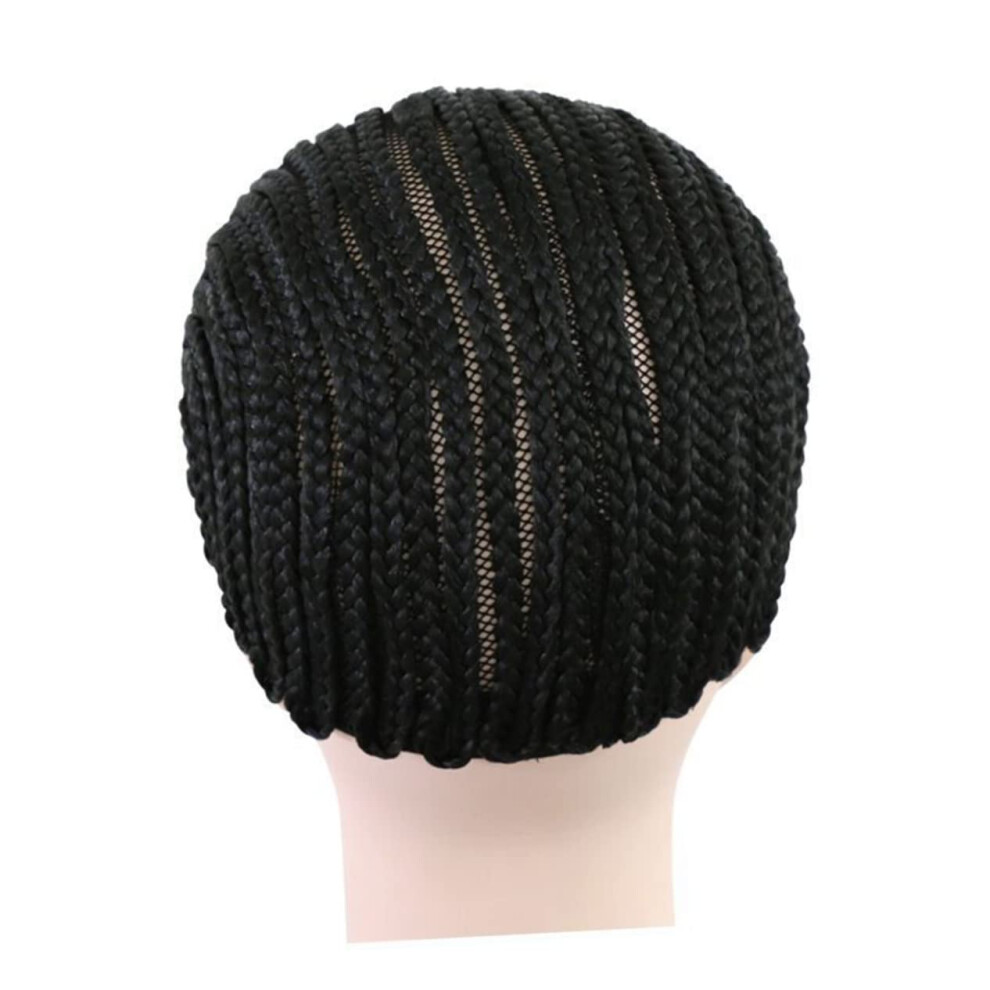 Unisex Black Stretchable Cornrow Wig Cap For Braiding, Breathable Crochet Braids Wig Cap