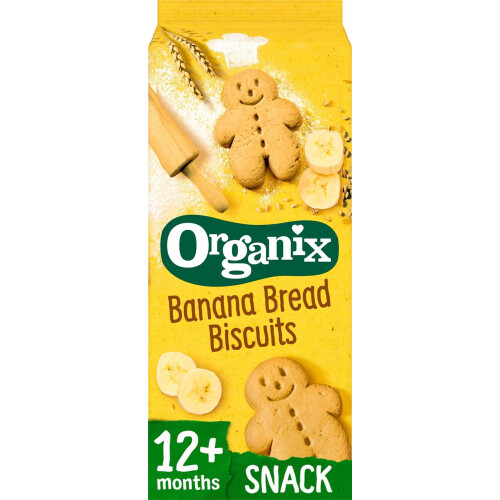 Organix Banana Bread Biscuits Toddler Snacks 135g
