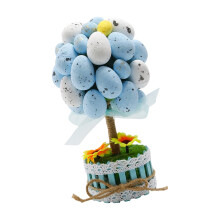 Duurzaam kunststof paaseierengebladerte ornament,-Blauw