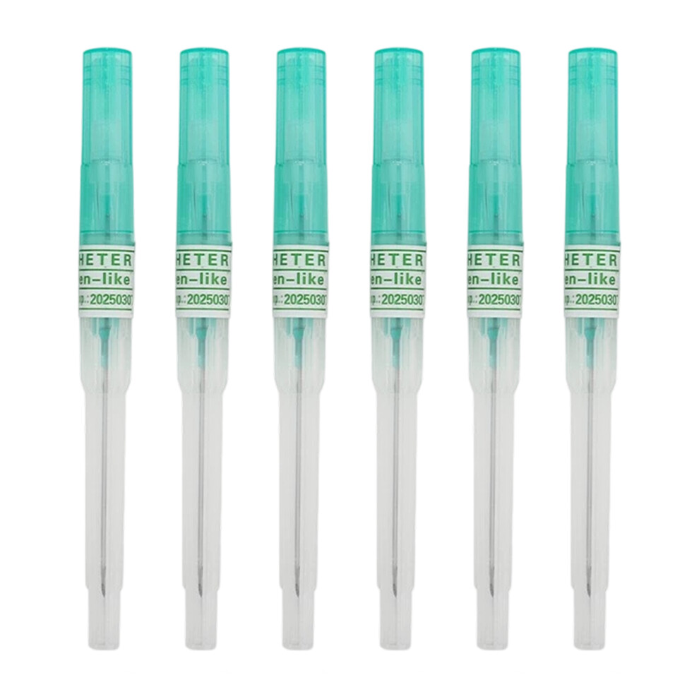 6 Pcs Piercing Needles, 18G Stainless Steel Catheter Piercing Needles for Ear Nose Belly Navel Nipple Lip Piercings Needles