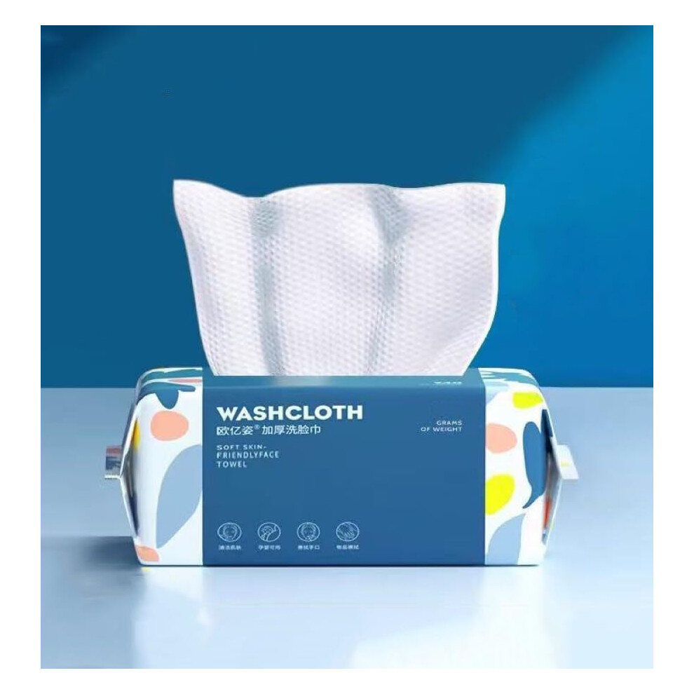 Disposable Face Towels Pack of 100 Ultra Soft Facial Cotton Tissue Dry and Wet Lint Cleansing