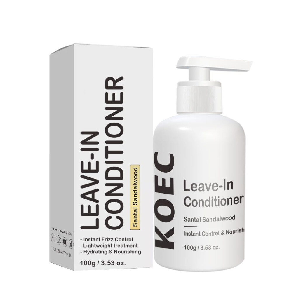 LeaveIn Conditioner for Curly Hair with Deep Hydration and Instant Frizz Control, 3.53 oz