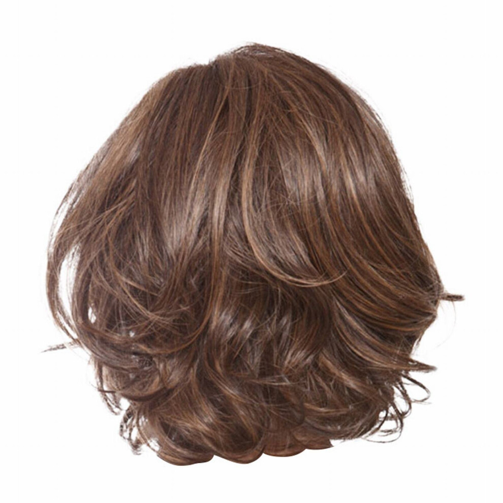 Unisex Brown Curly Lace Front Wig For Women Glueless Heat Resistant Natural Volume Wavy Style