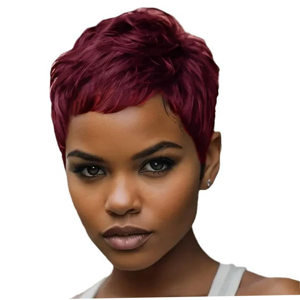 Short Wigs for Black Women Vibrant Claret 7.87 Inch Stylish Cut Lightweight Breathable