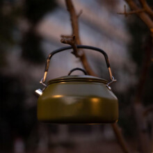 Lightweight 0.8L Stainless Steel Camping Kettle Outdoor Use Induction Compatible Open Flame AntiHot Handle Green Portable