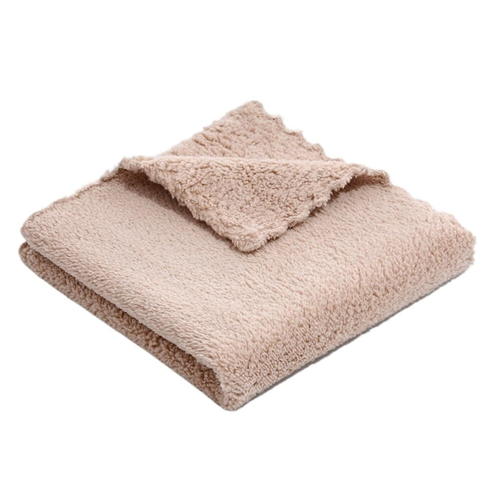 Coral Face Towel Set 10 Pack Velvet Soft Absorbent Microfiber Quick Dry Facial Towels Khaki 30X30cm