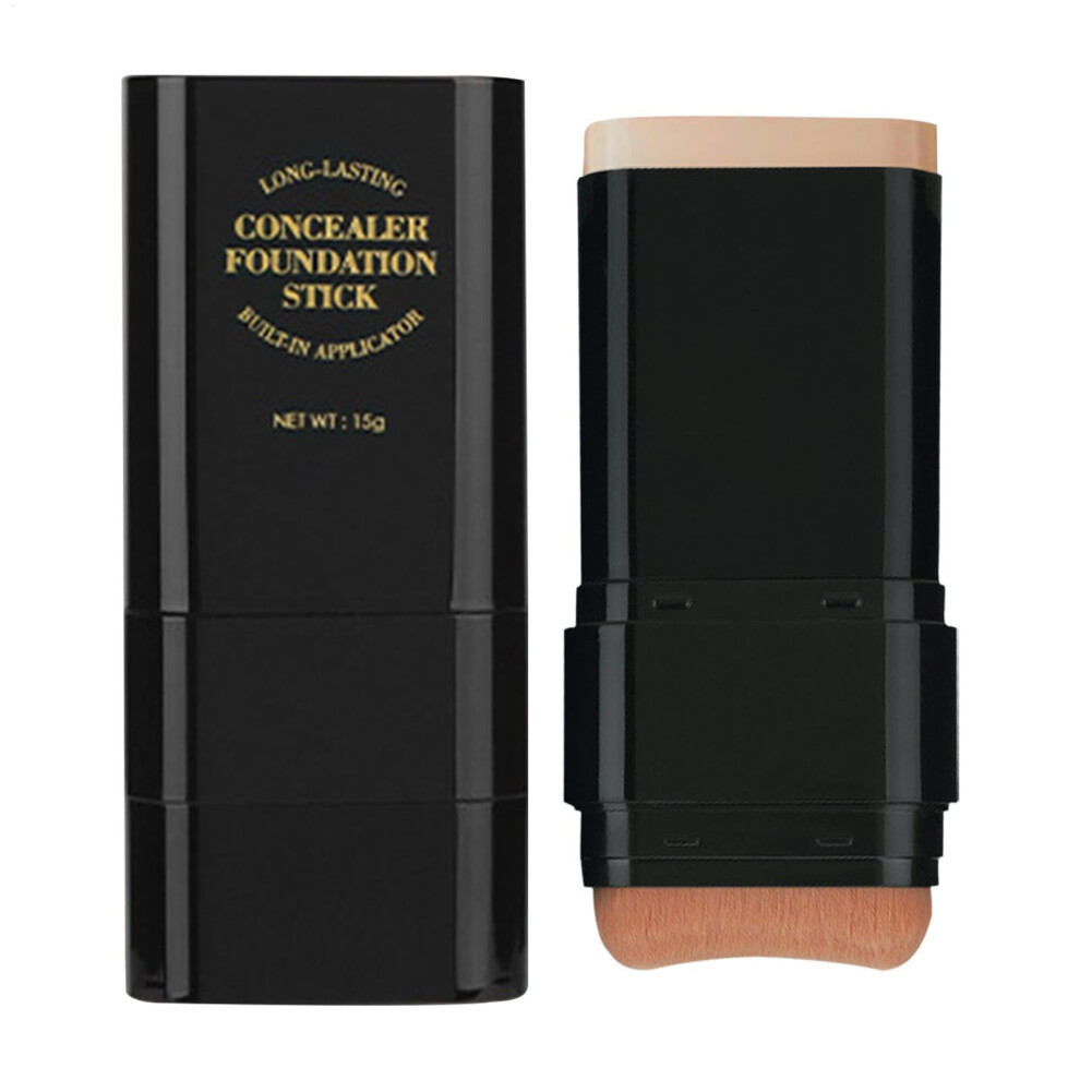 LongLasting Moisturizing Foundation Stick with DoubleHead Brush for Full Coverage Makeup
