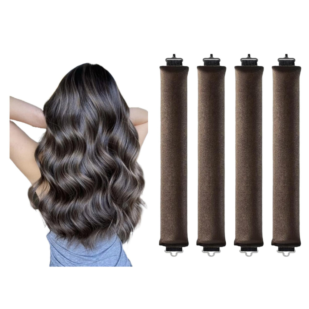 Heatless Hair Curlers Velvet Overnight Rollers No Heat Curling Rod for Long and Short Hair 4PCS Set
