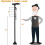 Walking Stick Adjustable Height LED Torch Light Black Walking Cane With LED Light 3
