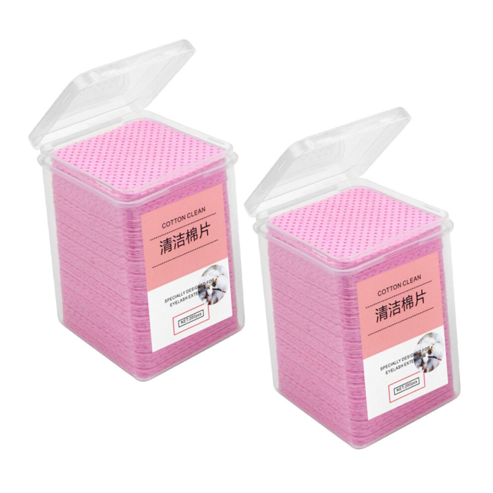 Pink Eyelash Extension Glue Remover Wipes 400Pcs Cloths For Salon And Home Lash Residue Cleaning