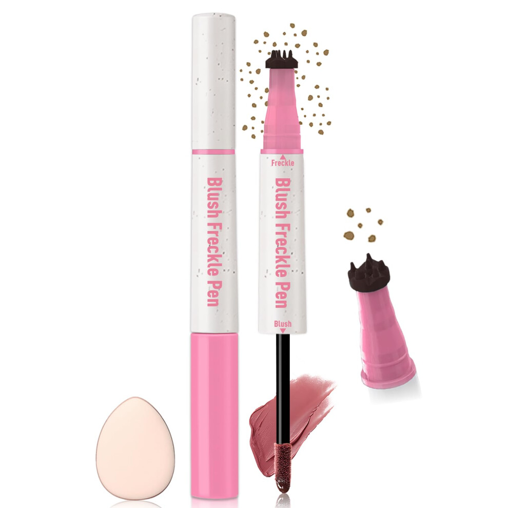Light/Brown/Pink Freckle Pen 2 In 1 Blush Freckle Stamp Waterproof Smudgeproof Quick Dry