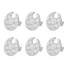 6 Pcs Metal Nail Art Palette Ring Set for Gel Polish Mixing and Painting at Home or Salon