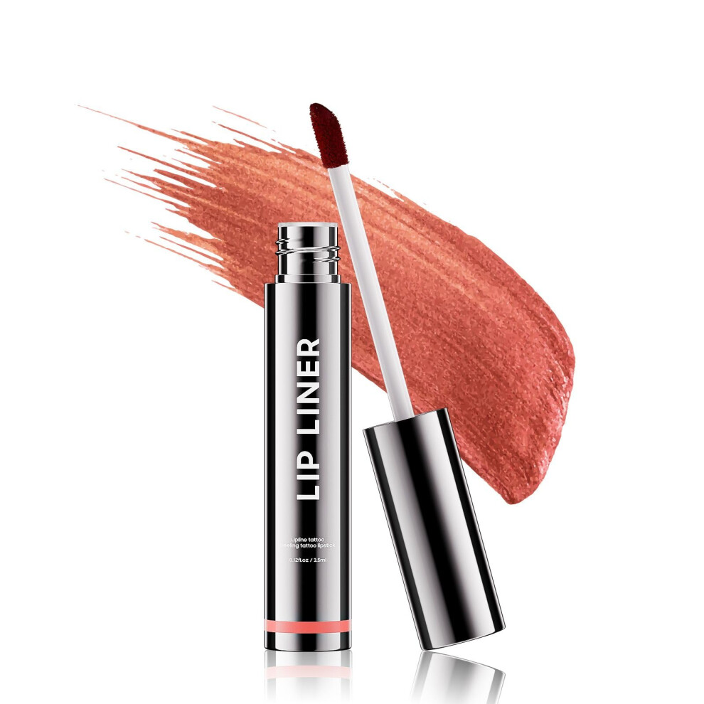 Lip Stain and Waterproof Lip Liner, LongLasting Rose Matte Tint with PeelOff and Precise Application