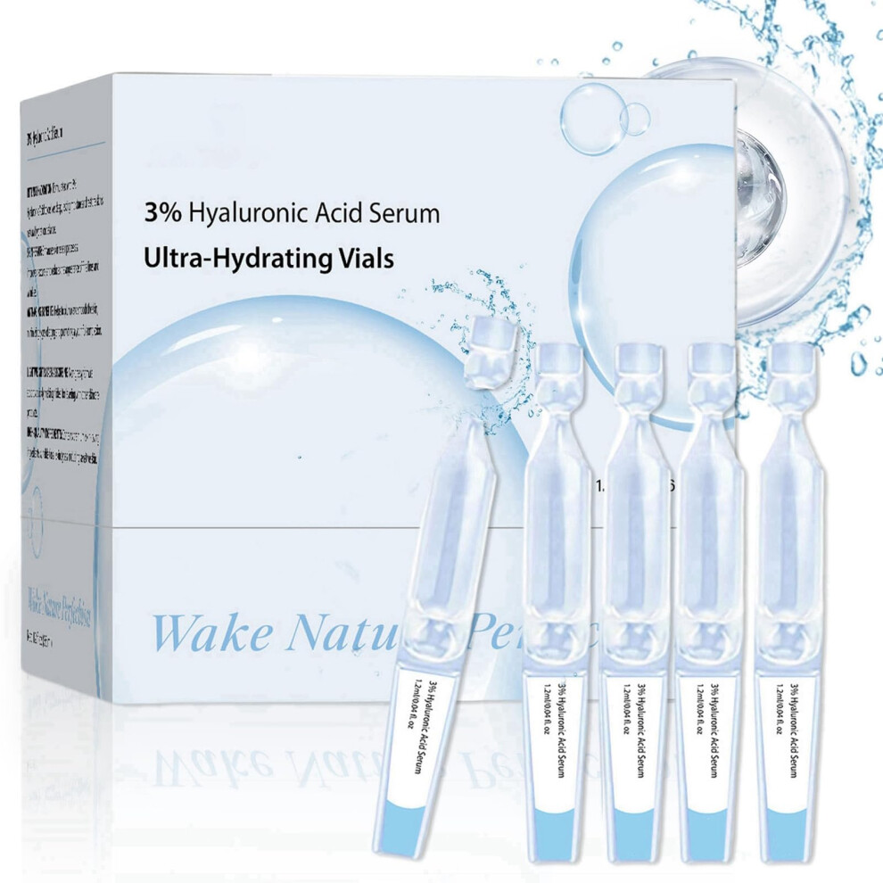 3% Hyaluronic Acid Face Moisturizing Serum Vials 30pcs Deep Hydration AntiAging Care