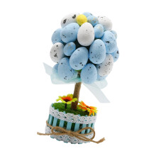 Low Maintenance Easter Simulation Plant With Eggs Design-Blue