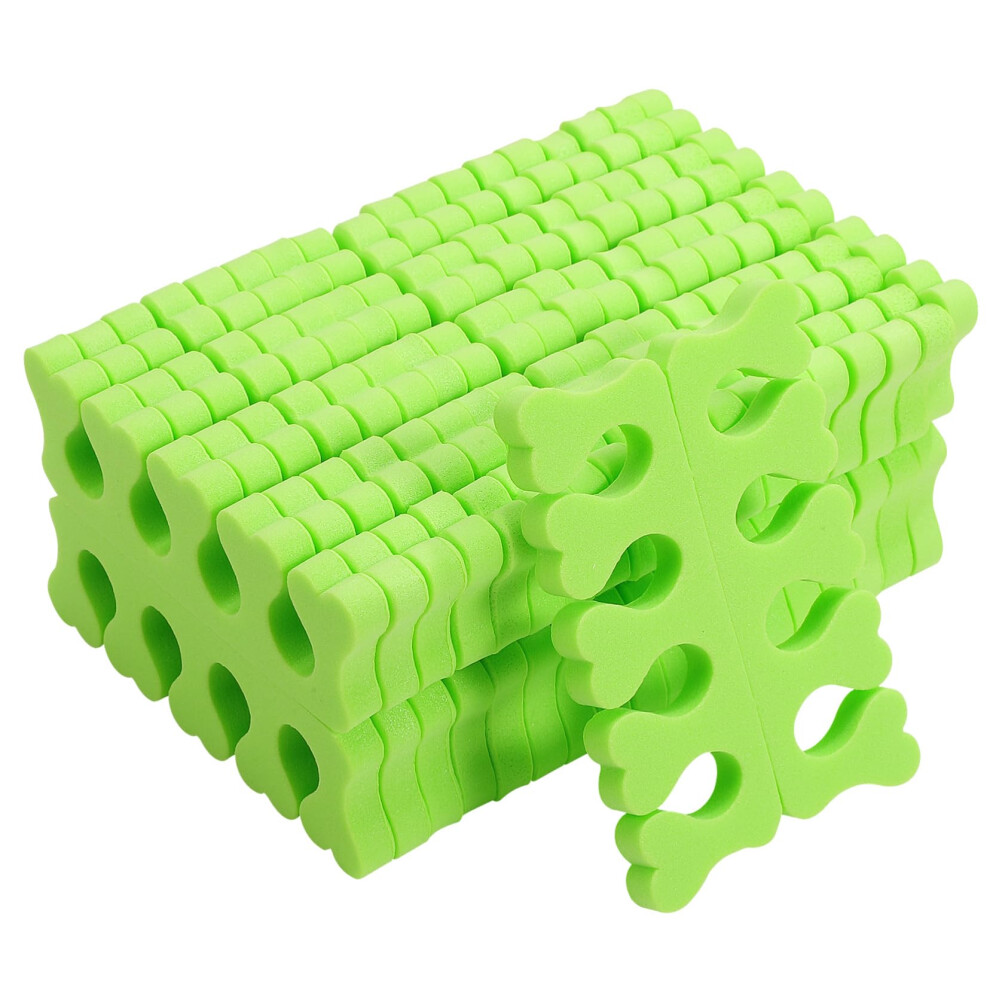 Green 100 Pairs Heartshaped Toe Separators For Pedicure, Soft Disposable Toe Spacers For Nail Art,