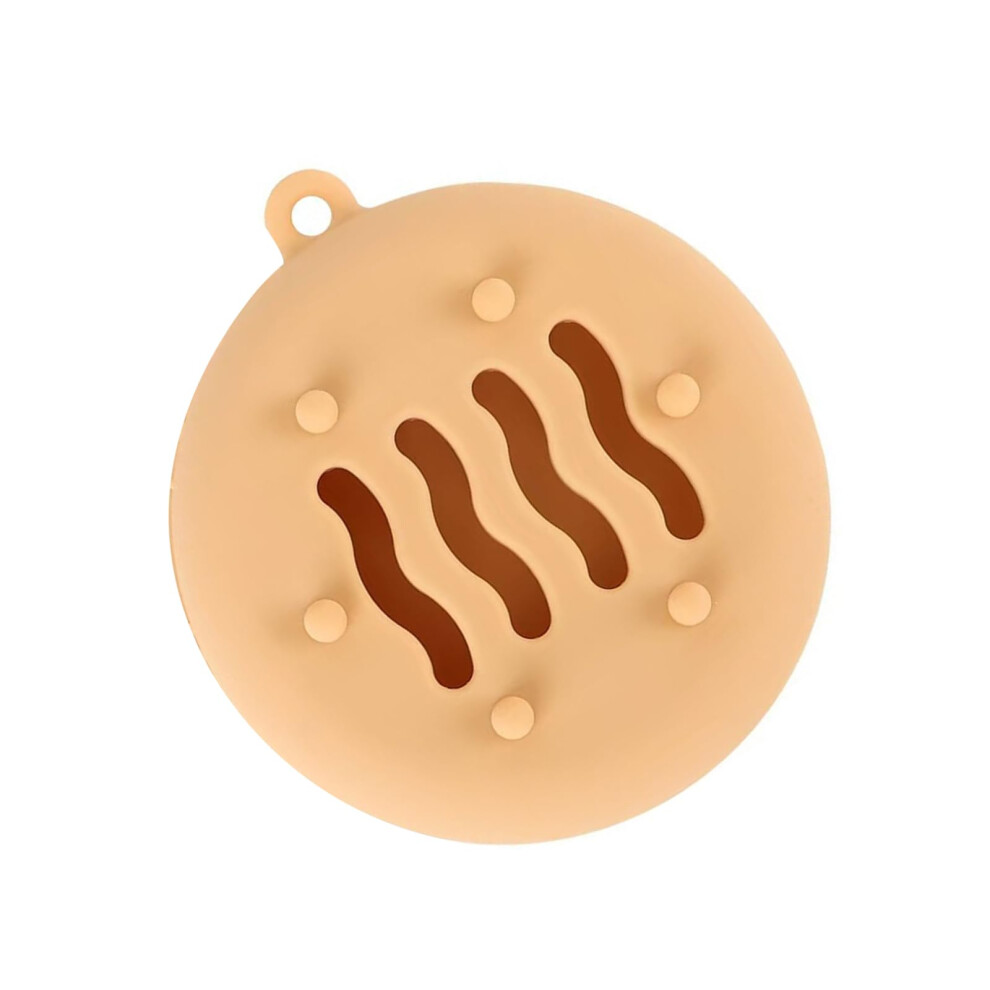 Makeup Sponge Case Silicone Puff Holder with Ventilation Holes for Travel and Khaki Puff Storage