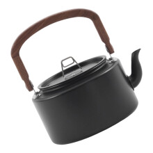 Compact Aluminum Outdoor Kettles Wide Mouth Portable Camping Kettles Black Quick Boil For Picnics And Trail Cooking