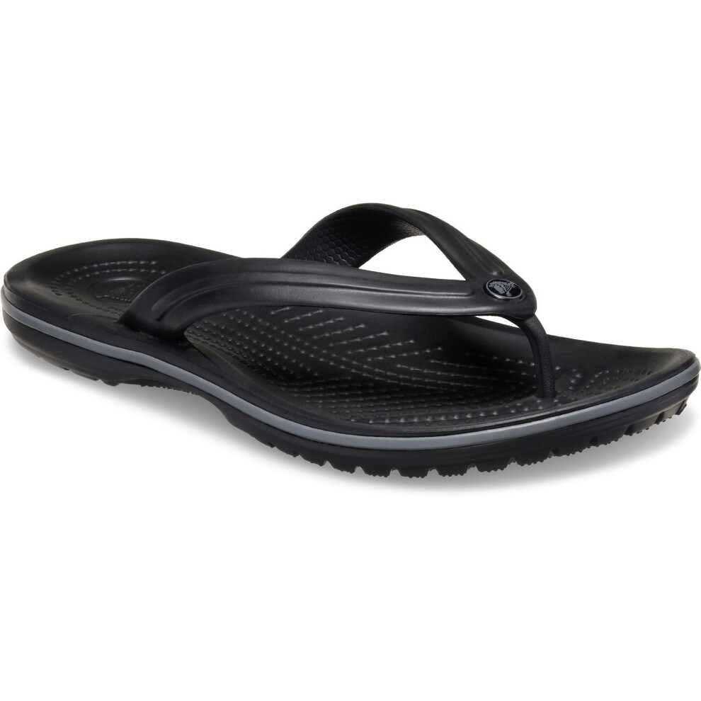 Crocs (, ) Crocband Rubber Black/Slate Grey Flip Flops