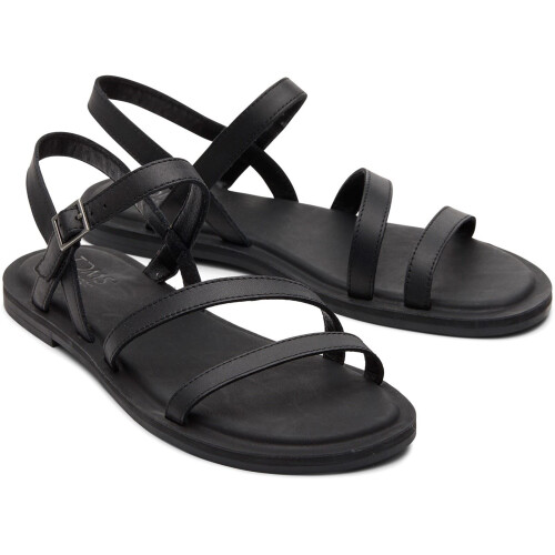 Toms (, ) TOMS Kira Leather Women's Black Sandals