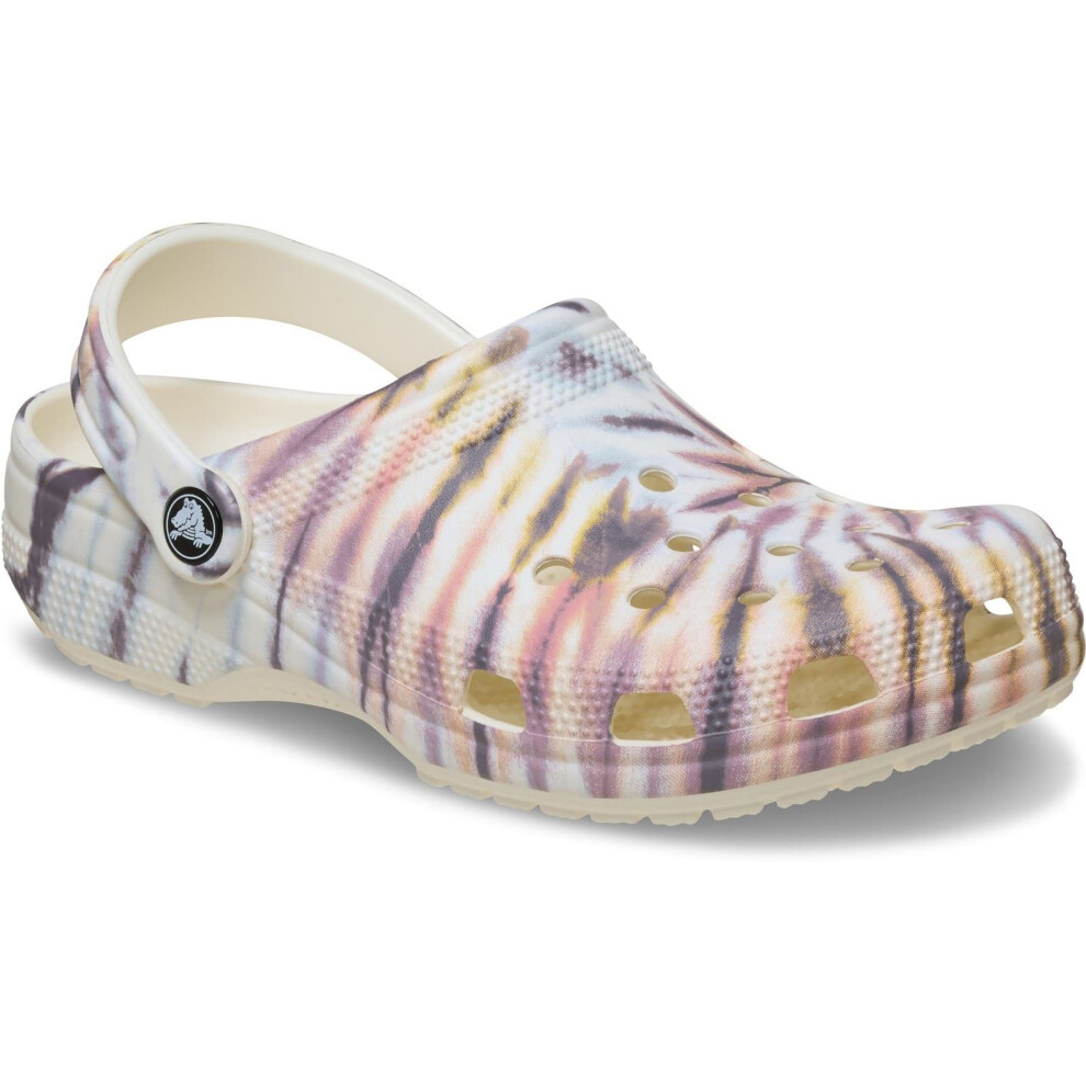 Crocs (, ) Classic Tie Dye Thermoplastic Women's Chalk/Multi Clogs