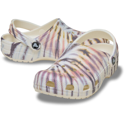 Crocs (, ) Crocs Classic Tie Dye Thermoplastic Women's Chalk/Multi Clogs 2
