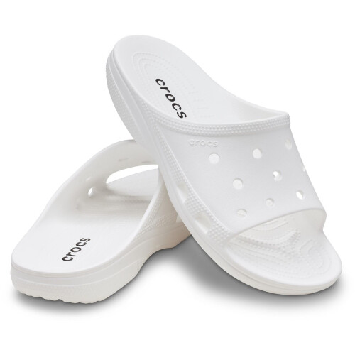 Crocs (, ) Crocs Classic Thermoplastic Women's White Slides 2