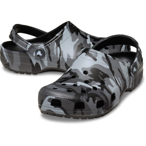 Crocs (, ) Crocs Classic Camouflage Thermoplastic Men's Black/Slate Grey Clogs 2