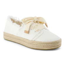 (, ) TOMS Carolina Lace Up Cotton Women's White Beachside Espadrilles