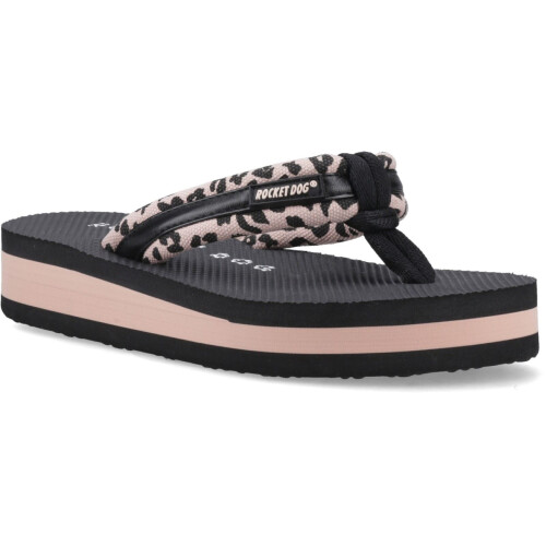 ROCKET DOG (, ) Rocket Dog Monica Leon Leopard Textile Women's Light Pink Flip Flops