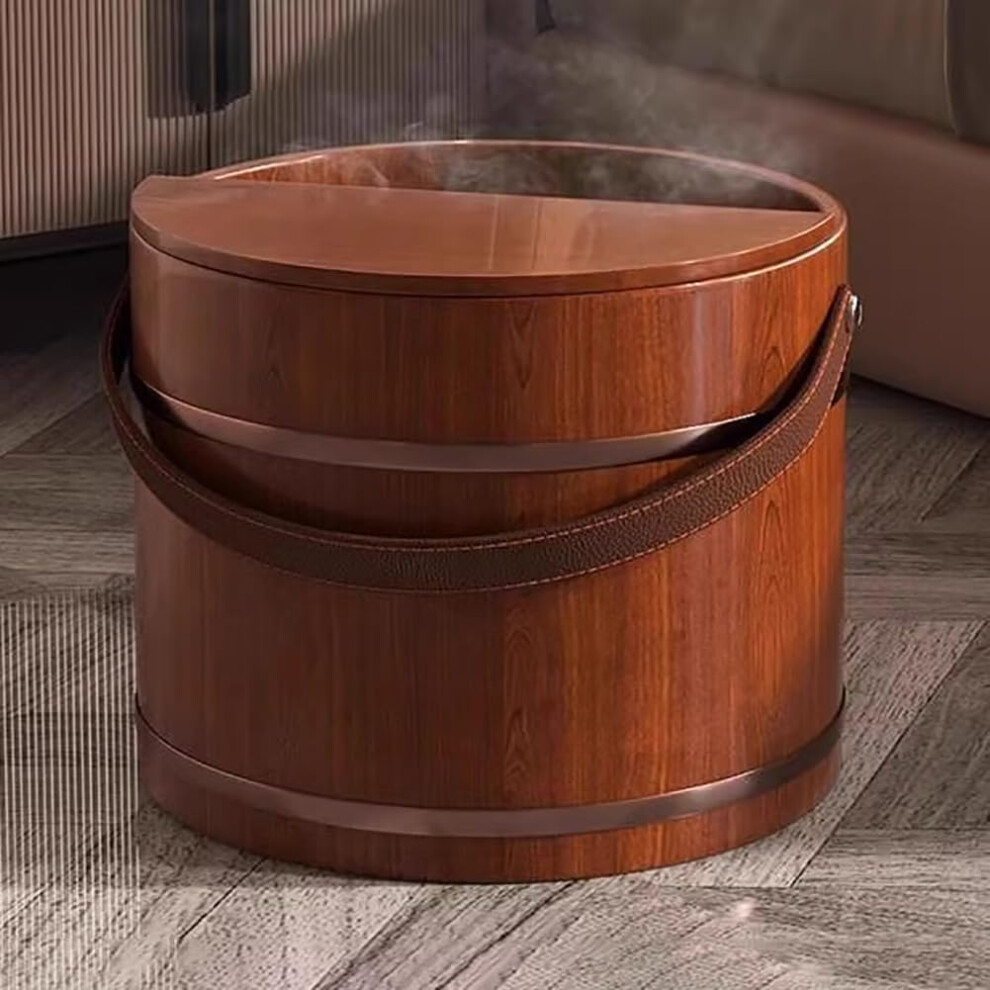 Wooden Foot Bath Bucket with Lid, Cedar Soaking Tub, LeakResistant Bottom for Home and Spa