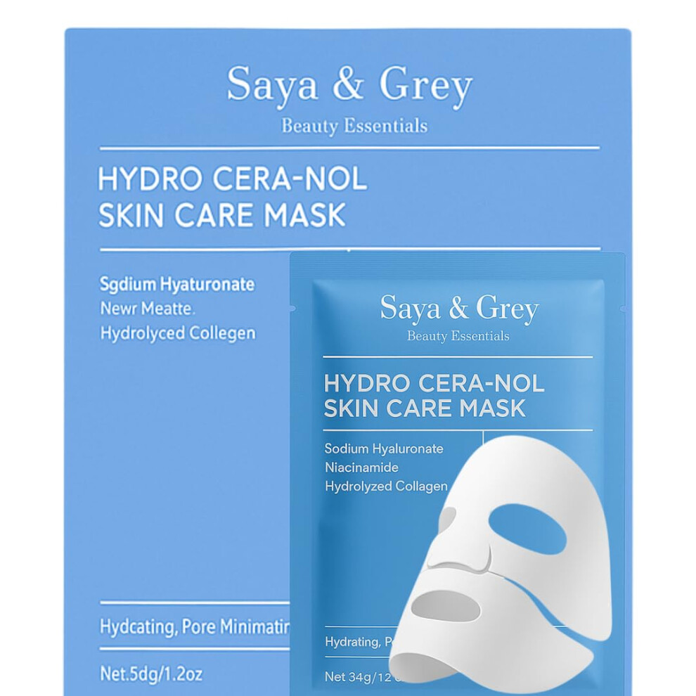 Hydrating Face Mask 4Pack with Niacinamide and Ceramides for Deep Hydration and Glowing Skin